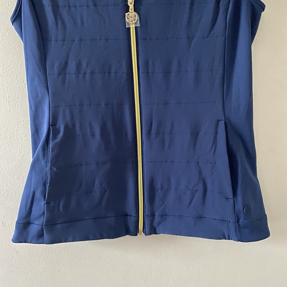 Lilly Pulitzer Luxletic Kimberline Hybrid Vest XXS Low Tide Navy NWT Flaw - Picture 6 of 15